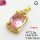 Cubic Zirconia,Brass Pendants,Rectangle,Plating Gold,Pink,20x12mm,Hole:2mm,about 2.5g/pc,5 pcs/package,XFPC03617aajl-L024