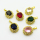 Cubic Zirconia,Brass Pendants,Oval,Plating Gold,Mixed Color,17x15mm,Hole:2mm,about 2.7g/pc,5 pcs/package,XFPC03618aajl-L024