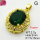 Cubic Zirconia,Brass Pendants,Oval,Plating Gold,Dark Green,17x15mm,Hole:2mm,about 2.7g/pc,5 pcs/package,XFPC03620aajl-L024