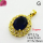 Cubic Zirconia,Brass Pendants,Oval,Plating Gold,Royal Blue,17x15mm,Hole:2mm,about 2.7g/pc,5 pcs/package,XFPC03621aajl-L024