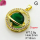 Cubic Zirconia,Brass Pendants,Round,Plating Gold,Dark Green,18mm,Hole:2mm,about 2.8g/pc,5 pcs/package,XFPC03627aajl-L024