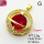 Cubic Zirconia,Brass Pendants,Round,Plating Gold,Red,18mm,Hole:2mm,about 2.8g/pc,5 pcs/package,XFPC03630aajl-L024