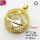 Cubic Zirconia,Brass Pendants,Round,Plating Gold,White,18mm,Hole:2mm,about 2.8g/pc,5 pcs/package,XFPC03631aajl-L024