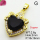 Cubic Zirconia,Brass Pendants,Heart,Plating Gold,Black,18x16mm,Hole:2mm,about 2.6g/pc,5 pcs/package,XFPC03644aajl-L024