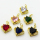 Cubic Zirconia,Brass Pendants,Heart,Plating Gold,Mixed Color,17mm,Hole:2mm,about 3.3g/pc,5 pcs/package,XFPC03646avja-L024