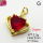 Cubic Zirconia,Brass Pendants,Heart,Plating Gold,Red,17mm,Hole:2mm,about 3.3g/pc,5 pcs/package,XFPC03648avja-L024