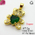 Cubic Zirconia,Brass Pendants,Bear,Plating Gold,Dark Green,17x16mm,Hole:2mm,about 3g/pc,5 pcs/package,XFPC03661aajl-L024