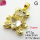 Cubic Zirconia,Brass Pendants,Bear,Plating Gold,White,17x16mm,Hole:2mm,about 3g/pc,5 pcs/package,XFPC03662aajl-L024