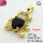 Cubic Zirconia,Brass Pendants,Bear,Plating Gold,Black,17x16mm,Hole:2mm,about 3g/pc,5 pcs/package,XFPC03664aajl-L024