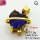 Cubic Zirconia,Brass Pendants,Bear,Plating Gold,Purple,11x13mm,Hole:2mm,about 1.9g/pc,5 pcs/package,XFPC03671avja-L024