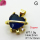 Cubic Zirconia,Brass Pendants,Bear,Plating Gold,Royal Blue,11x13mm,Hole:2mm,about 1.9g/pc,5 pcs/package,XFPC03672avja-L024
