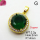 Cubic Zirconia,Brass Pendants,Round,Plating Gold,Dark Green,14mm,Hole:2mm,about 2.2g/pc,5 pcs/package,XFPC03675aajl-L024