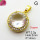 Cubic Zirconia,Brass Pendants,Round,Plating Gold,White,14mm,Hole:2mm,about 2.2g/pc,5 pcs/package,XFPC03679aajl-L024