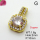 Cubic Zirconia,Brass Pendants,Square,Plating Gold,White,10mm,Hole:2mm,about 1.6g/pc,5 pcs/package,XFPC03681avja-L024