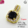 Cubic Zirconia,Brass Pendants,Square,Plating Gold,Black,10mm,Hole:2mm,about 1.6g/pc,5 pcs/package,XFPC03682avja-L024