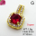 Cubic Zirconia,Brass Pendants,Square,Plating Gold,Red,10mm,Hole:2mm,about 1.6g/pc,5 pcs/package,XFPC03683avja-L024