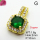 Cubic Zirconia,Brass Pendants,Square,Plating Gold,Dark Green,10mm,Hole:2mm,about 1.6g/pc,5 pcs/package,XFPC03685avja-L024