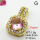 Cubic Zirconia,Brass Pendants,Square,Plating Gold,Pink,10mm,Hole:2mm,about 1.6g/pc,5 pcs/package,XFPC03686avja-L024