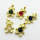 Cubic Zirconia,Brass Pendants,Bear,Plating Gold,Mixed Color,18x15mm,Hole:2mm,about 3.2g/pc,5 pcs/package,XFPC03687aajl-L024