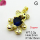 Cubic Zirconia,Brass Pendants,Bear,Plating Gold,Royal Blue,18x15mm,Hole:2mm,about 3.2g/pc,5 pcs/package,XFPC03688aajl-L024