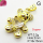 Cubic Zirconia,Brass Pendants,Bear,Plating Gold,White,18x15mm,Hole:2mm,about 3.2g/pc,5 pcs/package,XFPC03691aajl-L024