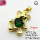 Cubic Zirconia,Brass Pendants,Bear,Plating Gold,Dark Green,18x15mm,Hole:2mm,about 3.2g/pc,5 pcs/package,XFPC03692aajl-L024