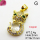 Cubic Zirconia,Brass Pendants,Cat,Plating Gold,White,19x11mm,Hole:2mm,about 2.4g/pc,5 pcs/package,XFPC03699aajl-L024