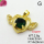 Cubic Zirconia,Brass Pendants,Heart Shape with Wings,Plating Gold,Dark Green,14x24mm,Hole:2mm,about 2.8g/pc,5 pcs/package,XFPC03701aajl-L024