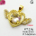 Cubic Zirconia,Brass Pendants,Heart Shape with Wings,Plating Gold,White,14x24mm,Hole:2mm,about 2.8g/pc,5 pcs/package,XFPC03704aajl-L024