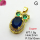 Cubic Zirconia,Brass Pendants,Heart Shape with Wings,Plating Gold,Royal Blue,15x10mm,Hole:2mm,about 1.8g/pc,5 pcs/package,XFPC03706aajl-L024