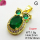Cubic Zirconia,Brass Pendants,Heart Shape with Wings,Plating Gold,Dark Green,15x10mm,Hole:2mm,about 1.8g/pc,5 pcs/package,XFPC03707aajl-L024