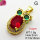 Cubic Zirconia,Brass Pendants,Heart Shape with Wings,Plating Gold,Red,15x10mm,Hole:2mm,about 1.8g/pc,5 pcs/package,XFPC03708aajl-L024