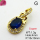 Cubic Zirconia,Brass Pendants,Oval,Plating Gold,Royal Blue,15x10mm,Hole:4mm,about 1.3g/pc,5 pcs/package,XFPC03713aajl-L024