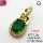 Cubic Zirconia,Brass Pendants,Oval,Plating Gold,Dark Green,15x10mm,Hole:4mm,about 1.3g/pc,5 pcs/package,XFPC03714aajl-L024