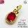 Cubic Zirconia,Brass Pendants,Oval,Plating Gold,Red,15x10mm,Hole:4mm,about 1.3g/pc,5 pcs/package,XFPC03715aajl-L024