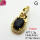 Cubic Zirconia,Brass Pendants,Oval,Plating Gold,Black,15x10mm,Hole:4mm,about 1.3g/pc,5 pcs/package,XFPC03717aajl-L024