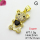 Cubic Zirconia,Brass Pendants,Bear,Plating Gold,Black,17x11mm,Hole:2mm,about 1.5g/pc,5 pcs/package,XFPC03719aajl-L024