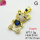 Cubic Zirconia,Brass Pendants,Bear,Plating Gold,Royal Blue,17x11mm,Hole:2mm,about 1.5g/pc,5 pcs/package,XFPC03720aajl-L024