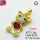 Cubic Zirconia,Brass Pendants,Bear,Plating Gold,Red,17x11mm,Hole:2mm,about 1.5g/pc,5 pcs/package,XFPC03721aajl-L024