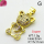 Cubic Zirconia,Brass Pendants,Bear,Plating Gold,White,17x11mm,Hole:2mm,about 1.5g/pc,5 pcs/package,XFPC03722aajl-L024