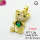 Cubic Zirconia,Brass Pendants,Bear,Plating Gold,Royal Blue,17x11mm,Hole:2mm,about 1.5g/pc,5 pcs/package,XFPC03723aajl-L024