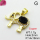 Cubic Zirconia,Brass Pendants,Elephant,Plating Gold,Black,14x18mm,Hole:2mm,about 1.7g/pc,5 pcs/package,XFPC03726aajl-L024