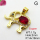 Cubic Zirconia,Brass Pendants,Elephant,Plating Gold,Red,14x18mm,Hole:2mm,about 1.7g/pc,5 pcs/package,XFPC03727aajl-L024