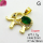 Cubic Zirconia,Brass Pendants,Elephant,Plating Gold,Dark Green,14x18mm,Hole:2mm,about 1.7g/pc,5 pcs/package,XFPC03728aajl-L024