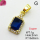 Cubic Zirconia,Brass Pendants,Elephant,Plating Gold,Royal Blue,13x8mm,Hole:2mm,about 1g/pc,5 pcs/package,XFPC03733aajl-L024