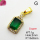 Cubic Zirconia,Brass Pendants,Elephant,Plating Gold,Dark Green,13x8mm,Hole:2mm,about 1g/pc,5 pcs/package,XFPC03736aajl-L024