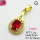 Cubic Zirconia,Brass Pendants,Water Droplets,Plating Gold,Red,17x10mm,Hole:2mm,about 1.1g/pc,5 pcs/package,XFPC03739aajl-L024