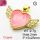 Micro Pave Cubic Zirconia & Enamel,Brass Pendants,Heart with Wings,Plating Gold,Pink,15x25mm,Hole:2mm,about 2.7g/pc,5 pcs/package,XFPC04266aajl-L024