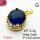 Micro Pave Cubic Zirconia,Brass Pendants,Nearly Round,Plating Gold,Royal Blue,13x12mm,Hole:2mm,about 2.2g/pc,5 pcs/package,XFPC04294aajl-L024