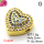 Micro Pave Cubic Zirconia,Brass Pendants,Heart,Plating Gold,Royal Blue & White,12x14mm,Hole:2mm,about 1.8g/pc,5 pcs/package,XFF00671avja-L017